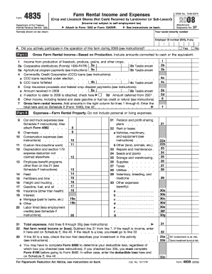 IRS Form 4835 Rental Income and Expenses