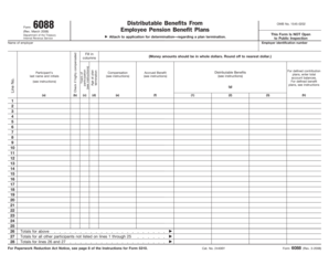 IRS Form 6088 Employee Pension Benefit Plans