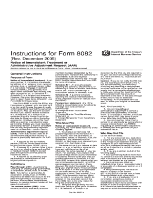 IRS Form 8082 Instructions