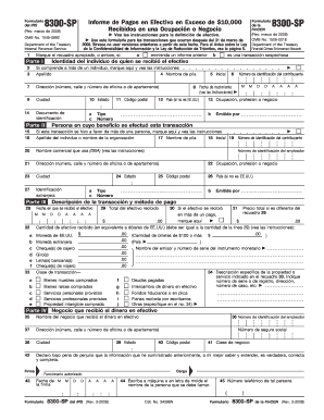 Formulario 8300-SP del IRS