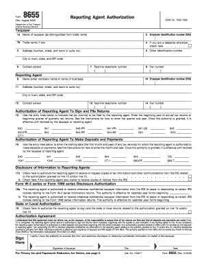 IRS Form 8655 Reporting Agent Authorization