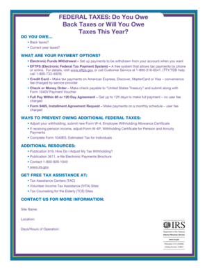 IRS Federal Tax Payment Options