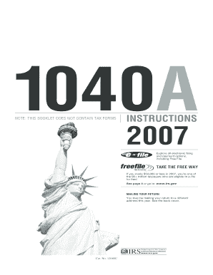 2007 IRS Form 1040A Instructions