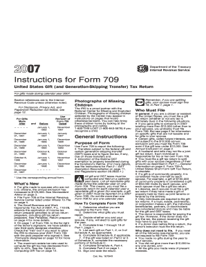 IRS Form 709 Instructions