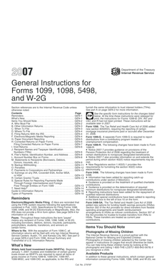IRS General Instructions for Forms 1099, 1098, 5498, and W-2G