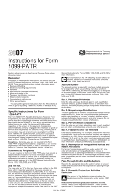 Instructions for Form 1099-PATR