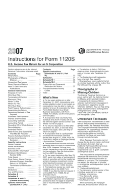 Instructions for Form 1120S