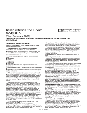 Form W-8BEN Instructions