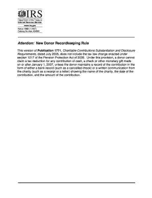 IRS Notice 1360 Donor Recordkeeping Rule