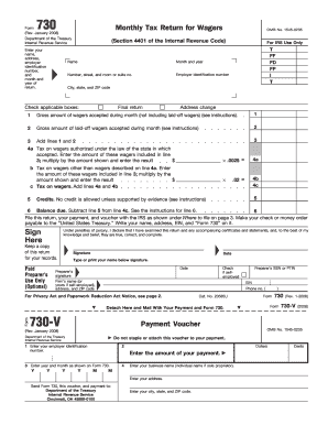 Form 730 Monthly Tax Return for Wagers