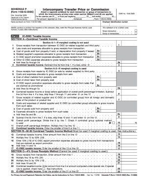 Schedule P Intercompany Transfer Price or Commission