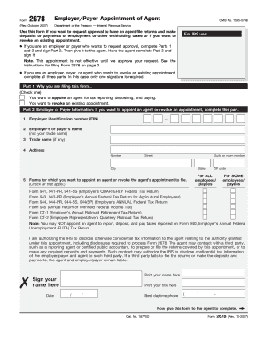 IRS Form 2678 Employer/Payer Appointment of Agent
