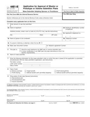 IRS Form 4461-B Application