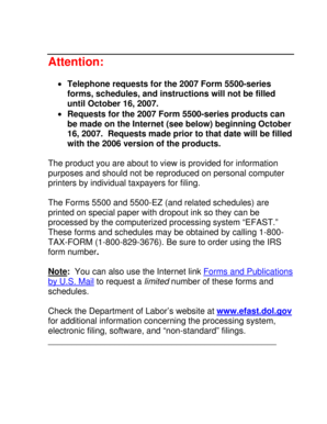 IRS Form 5500 Schedule A 2007