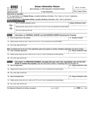 Donee Information Return Form 8282