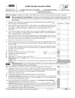 Form 8889 Health Savings Accounts (HSAs)