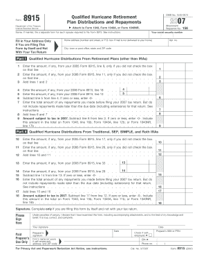 IRS Form 8915 2007
