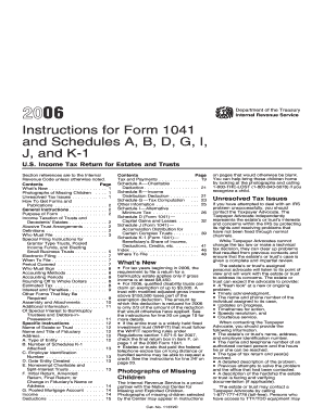 2006 Form 1041 Instructions - Fill Online, Printable, Fillable, Blank ...