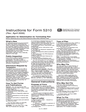 IRS Form 5310 Instructions