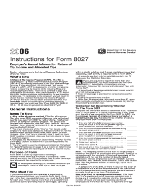 IRS Form 8027 Instructions