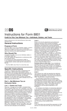 Form 8801 Instructions