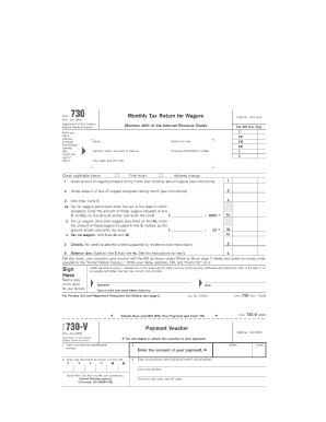 Form 730 Monthly Tax Return for Wagers