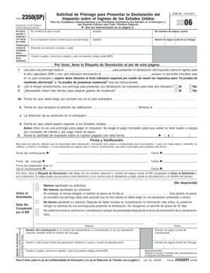 Solicitud de Prórroga para Presentar la Declaración del O MB No. 1545-0074