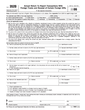 Form 3520 Foreign Trusts and Gifts