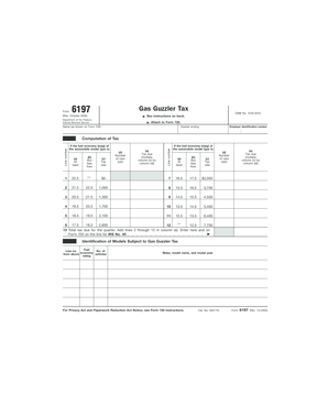 IRS Form 6197 Gas Guzzler Tax