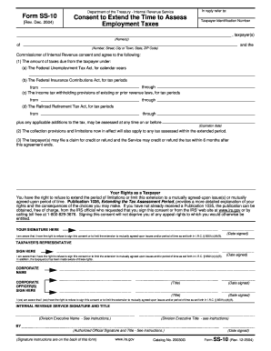 IRS Form SS-10 Consent