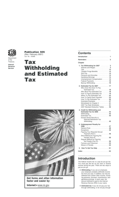IRS Publication 505 Tax Withholding
