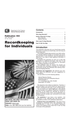 IRS Publication 552 Recordkeeping Guide