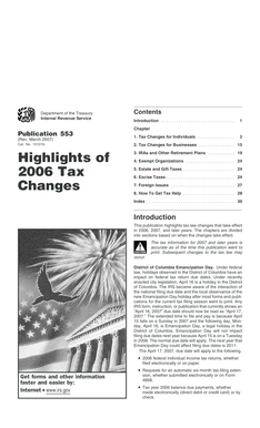 IRS Publication 553 Tax Changes