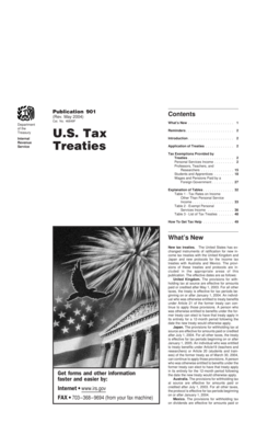 Publication 901 US Tax Treaties