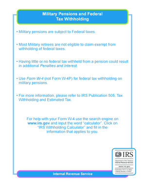 Military Pension Federal Tax Withholding Guide
