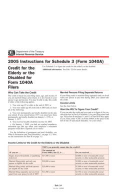 2005 Instructions for Schedule 3 (Form 1040A)