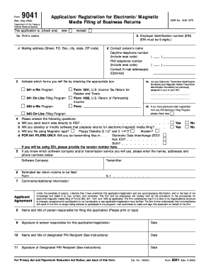 IRS Form 9041 Application for Electronic Filing