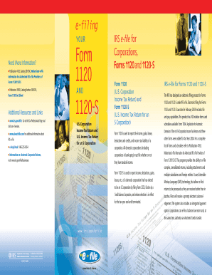 IRS Form 1120 and 1120-S e-File Instructions