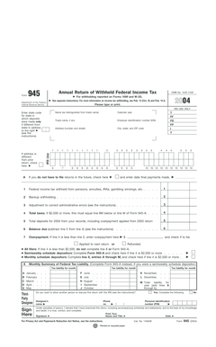 IRS Form 945 2004