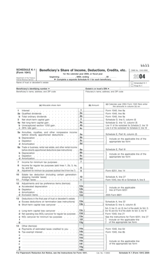 Schedule K-1 (Form 1041) 2004