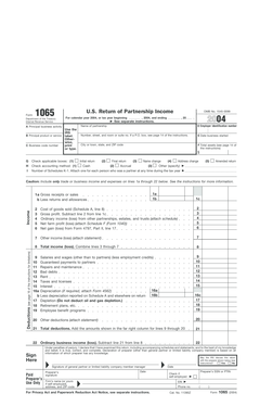 US Federal Form 1065