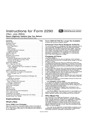 Form 2290 Instructions