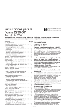 Instrucciones para la Forma 2290-SP