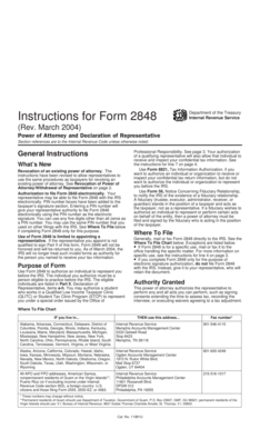 IRS Form 2848 Instructions