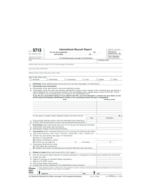 IRS Form 5713 International Boycott Report
