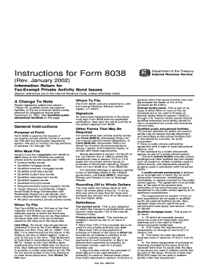 IRS Form 8038 Instructions