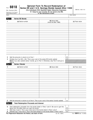 Form 8818 for US Savings Bonds