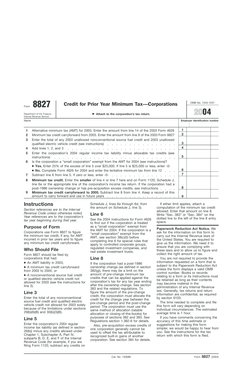 Form 8827 Credit for Prior Year Minimum Tax—Corporations