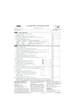 IRS Form 8896 Low Sulfur Diesel Fuel Production Credit