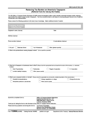 IRS Taxpayer Burden Reduction Referral Form